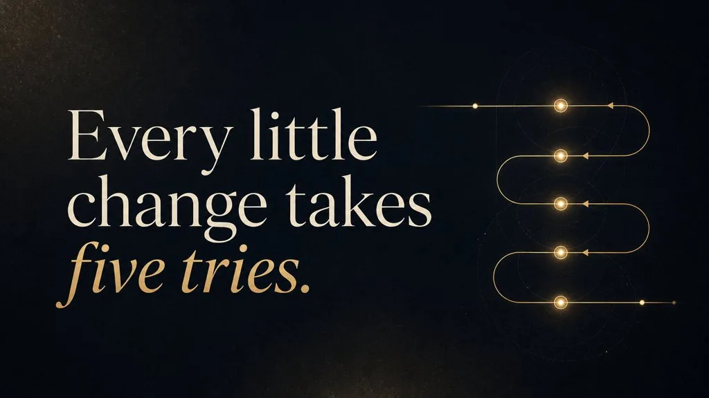 Every little change takes five tries.