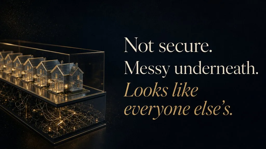 Not secure. Messy underneath. Looks like everyone else's.