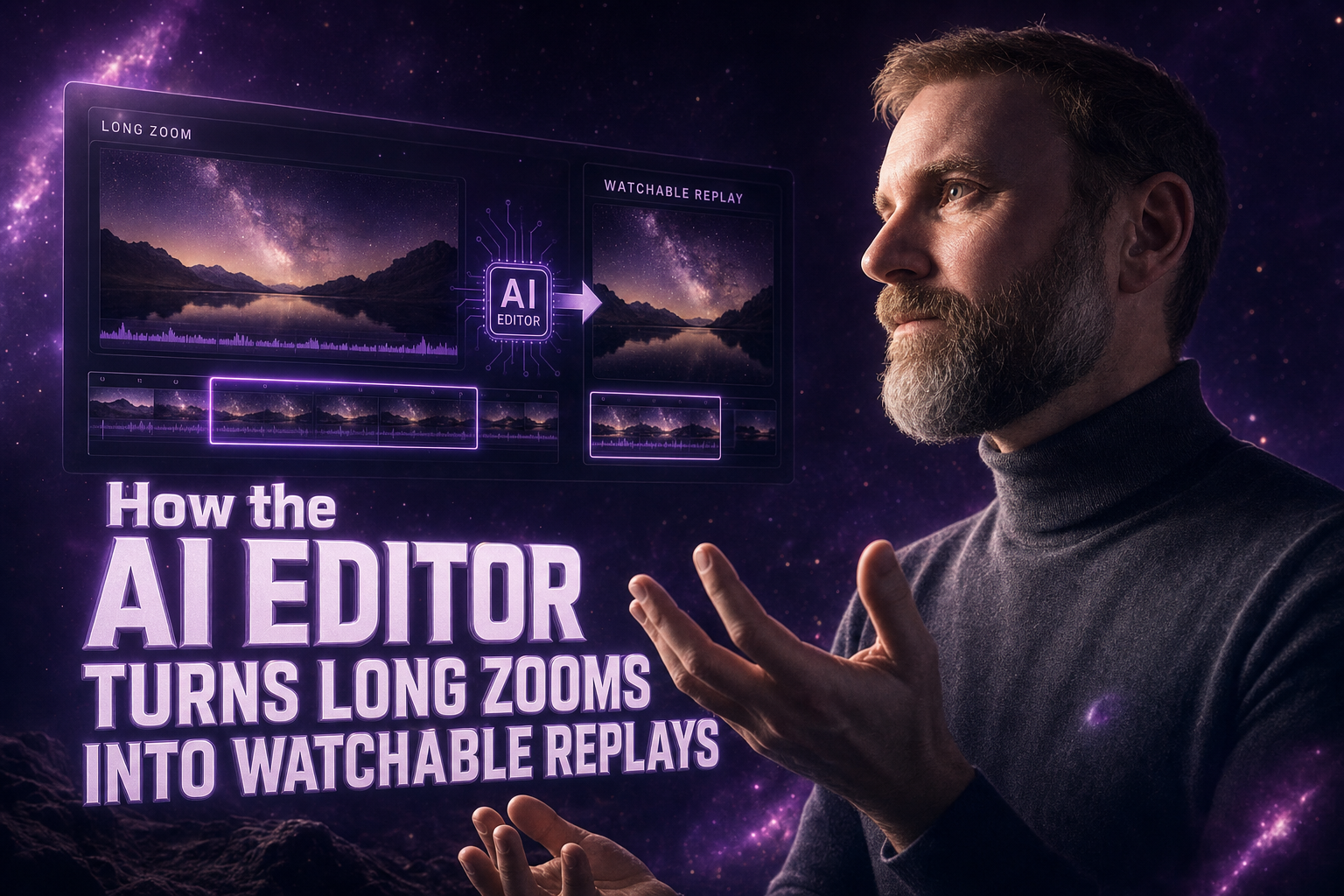 How the AI Editor Turns Long Zooms into Watchable Replays